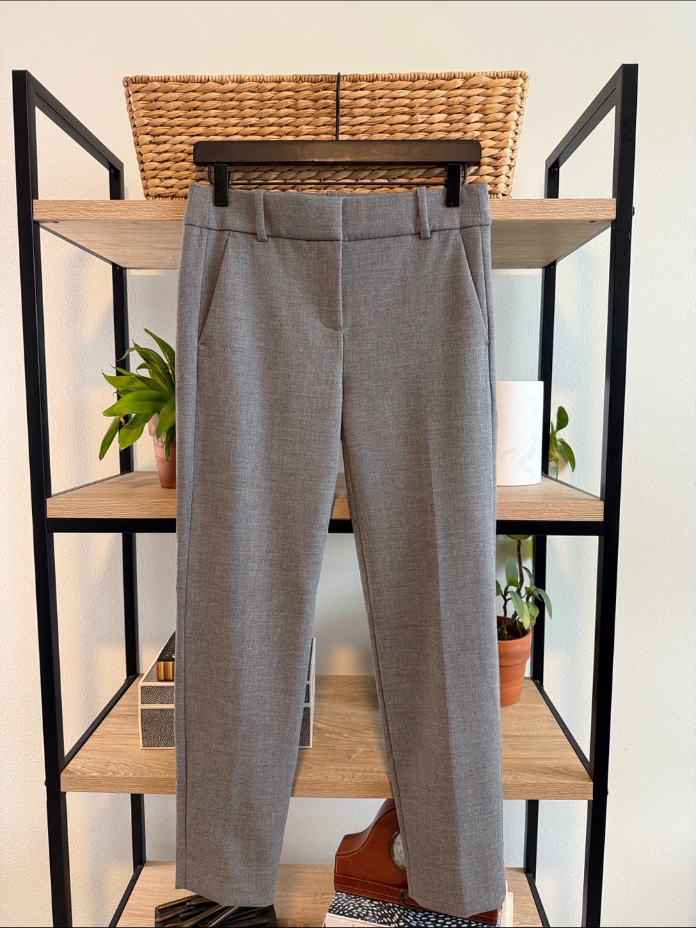 J. Crew Cameron 365 Mid-Rise Gray Ankle Woven Career Dress Pant Trouser, 2
